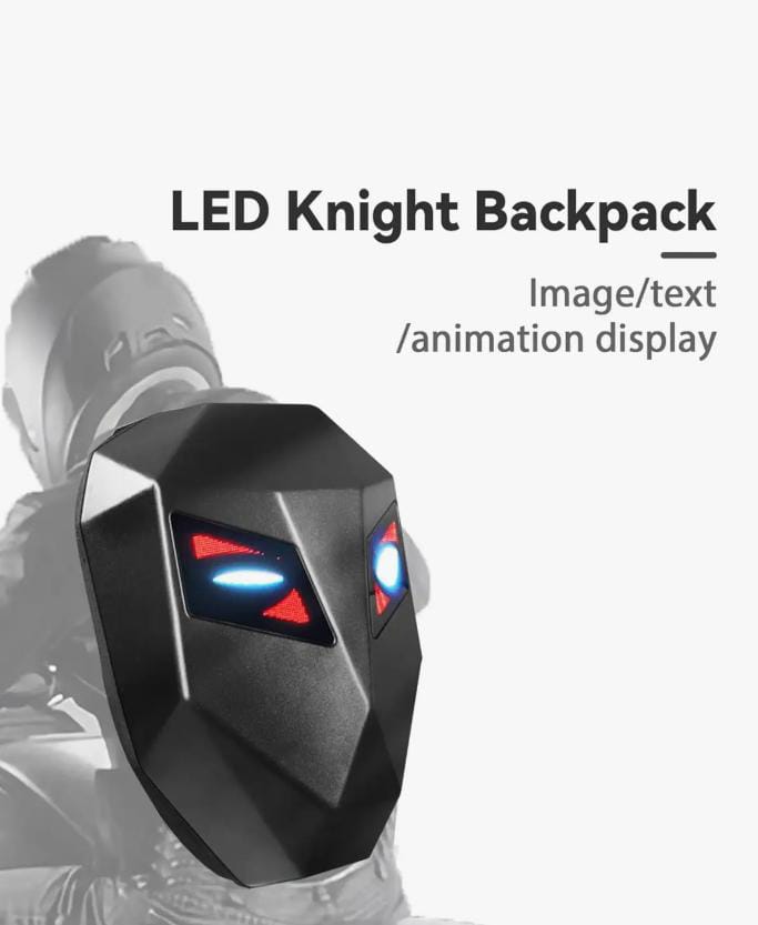 Limited edition- LED Eye Knight Backpack Light Rider Beam Motorcycle Bluetooth Control Laptop Smart Display DIY Bag