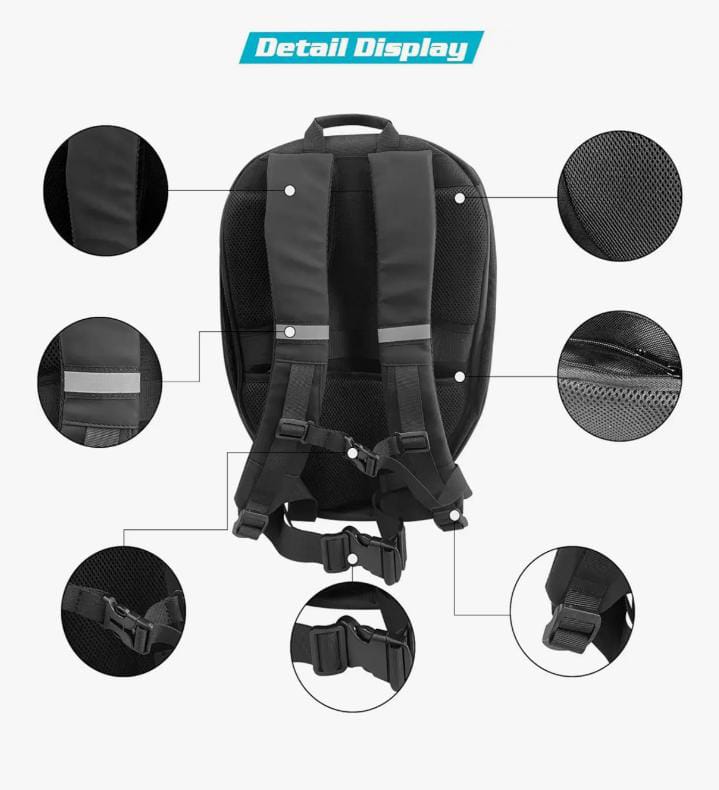 Limited edition- LED Eye Knight Backpack Light Rider Beam Motorcycle Bluetooth Control Laptop Smart Display DIY Bag