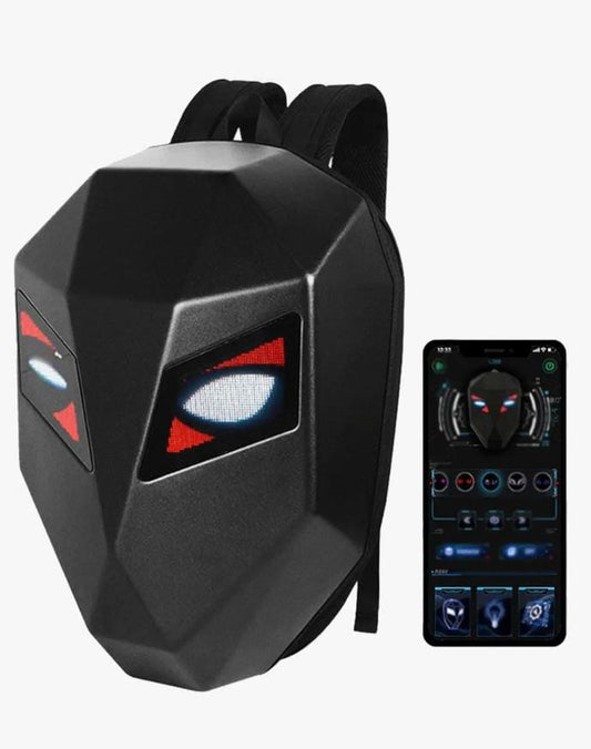 Limited edition- LED Eye Knight Backpack Light Rider Beam Motorcycle Bluetooth Control Laptop Smart Display DIY Bag